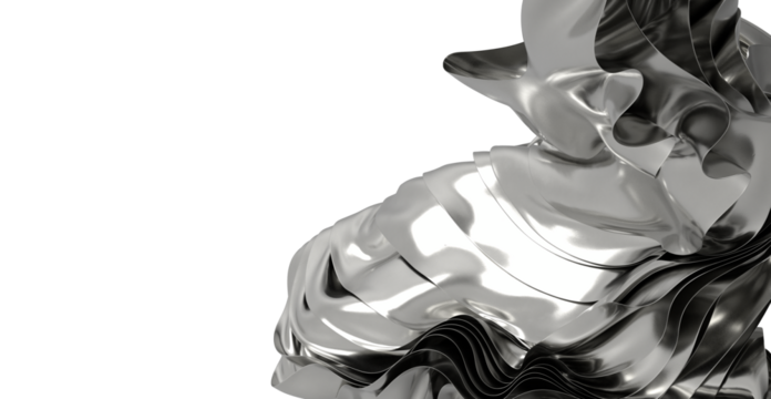 High-resolution image of a flowing, abstract metallic form. Perfect for modern design projects.