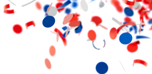 Festive confetti background with red, white, and blue. Perfect for celebrations, parties, and patriotic events.