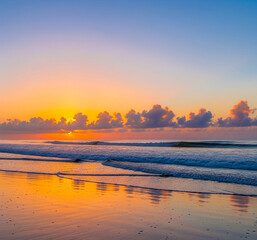 Beach, Sea, and Sunrise