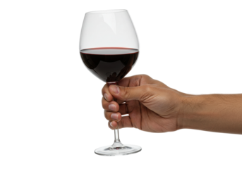 Celebrating life events with a glass of red wine home setting lifestyle warm atmosphere. Cut out png