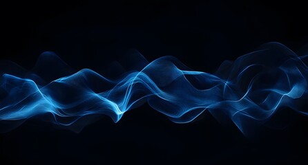 Abstract stock market chart background with blue glowing lines and candlestick graph on a dark background. Business illustration for financial data