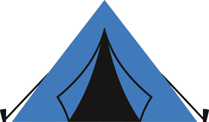 Blue camping tent icon © Taslima