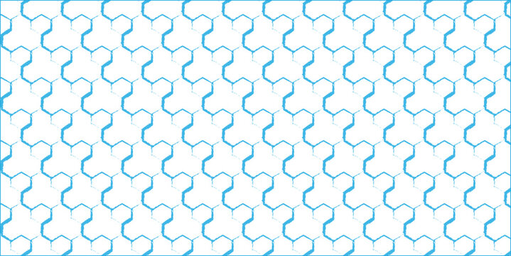 Seamless Blue Geometric Hexagon Pattern Background. This suggests its common use as a visual element in various designs or as a digital wallpaper.