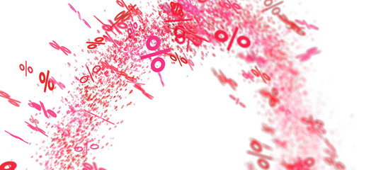 Abstract background with red percentage symbols. Perfect for sale banners and marketing materials.