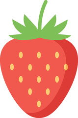 Vibrant red strawberry fruit icon