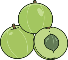 Fresh amla berries indian gooseberry healthy fruit