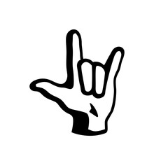 Vector ILY sign (Deaf symbol) icon illustration — 