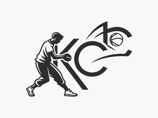 Obraz premium Profile of a man in a baseball cap, featuring the initials 