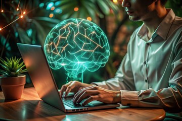 man with laptop computer