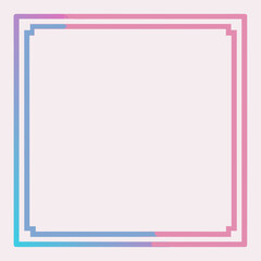Soft gradient square border with pastel pink and blue hues