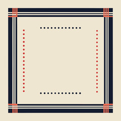 Geometric border design with red and blue dots