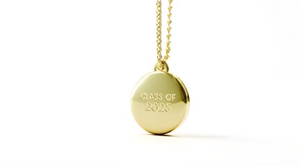 Celebrate academic achievement with a gleaming gold Class of 2025 graduation pendant necklace, a timeless symbol of success and future aspirations.