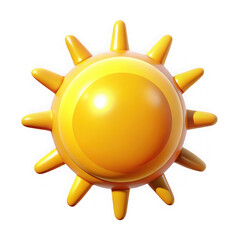 3D Rendered Stylized Sun with Bright Yellow Glow and Rays on Black Background solar star isolated on a transparent background