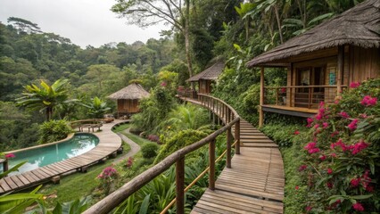  jungle resort with bamboo walkways and private plunge pools.
