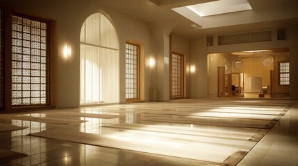 Spacious interior religious building