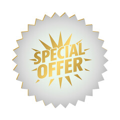Golden special offer starburst badge for promotions