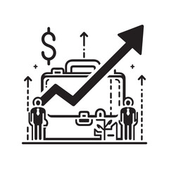 Briefcase Icon with Bar Chart