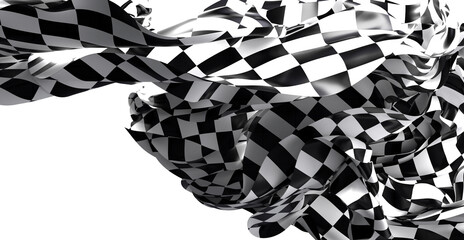 High-resolution image of a flowing checkered flag. Perfect for sports, racing, and competition themes.