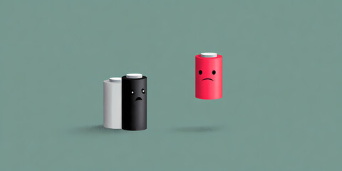 two emotional batteries shedding tears as they struggle to connect in a heartfelt moment of frustration and despair