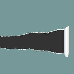 Torn paper with a roll edge revealing dark space