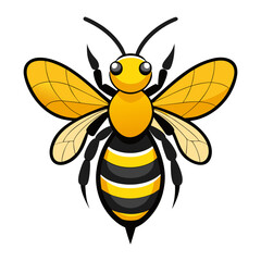 Sleek Bee Vector Design White Background