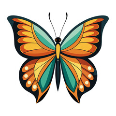 Sleek Butterfly Vector Design White Background