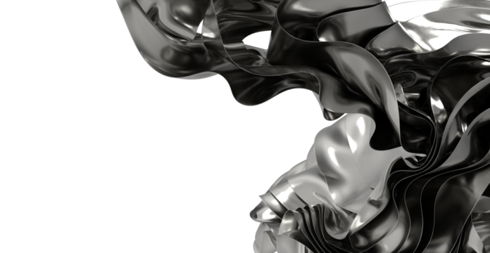 Sleek, abstract image of flowing metallic shapes. Perfect for modern designs.