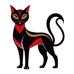 Sleek Cat Vector Design White Background