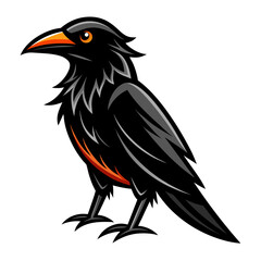Sleek Crow Vector Design White Background