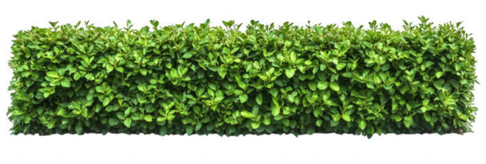 Green hedge isolated on transparent background