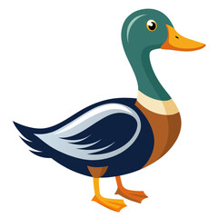 Sleek Duck Vector Design White Background