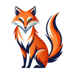 Fototapeta premium Sleek Fox Vector Design White Background