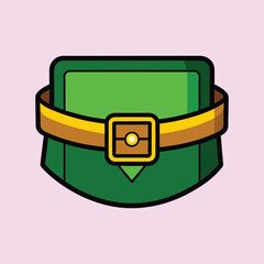 Illustration of a Leprechaun Hat with Golden Buckle on Light Background