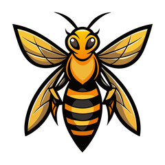 Sleek Hornet Vector Design White Background