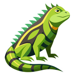 Sleek Iguana Vector Design White Background
