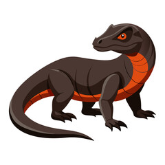 Sleek Komodo Dragon Vector Design White Background