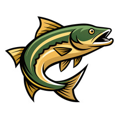 Sleek Mackerel Vector Design White Background