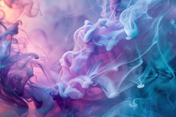 Fototapeta premium Abstract purple blue ink swirls background