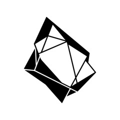 Abstract geometric crystal illustration with a modern design and faceted surface perfect for logos and backgrounds