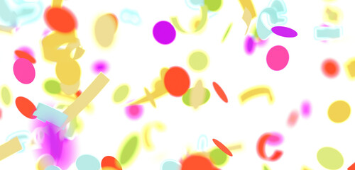 Vibrant and playful abstract background with colorful shapes and confetti. Perfect for celebration, party, or fun designs.