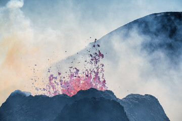 Fagradalsfjall volcano on the Reykjanes peninsula in the southwest of Iceland. Eruption from summer 2023. © Christoph