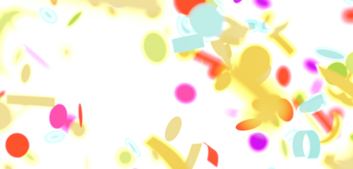 Bright, vibrant abstract background with colorful shapes and confetti. Perfect for celebratory designs.