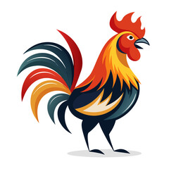 Sleek Rooster Vector Design White Background