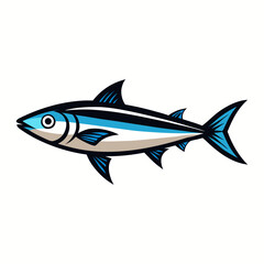 Fototapeta premium Sleek Sardine Vector Design White Background