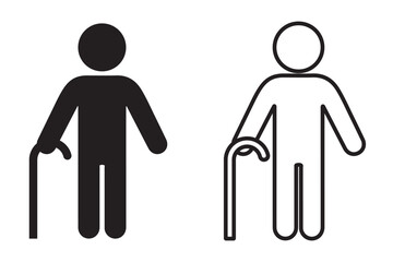 old man icon. simple set of old man icon vector