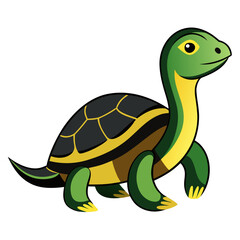 Sleek Snake Necked Turtle Vector Design White Background
