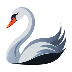 Sleek Swan Vector Design White Background