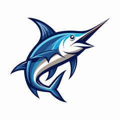 Sleek Swordfish Vector Design White Background