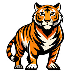 Sleek Tiger Vector Design White Background