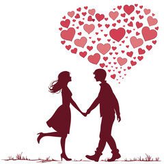 Cute graphic design of a person walking while expressing love for their boyfriend.
